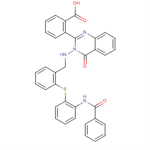 Benzoic acid,2-[3-[[[[2-(benzoylamino)phenyl]thio]phenylmethyl]amino]-3,4-dihydro-4-oxo-2-quinazolinyl]-