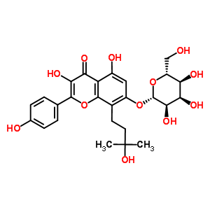 3,5-dihydroxy-8-(3-hydroxy-3-methylbutyl)-2-(4-hydroxyphenyl)-4-oxo-4H-chromen-7-yl beta-D-allopyranoside