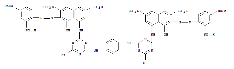 2,7-Naphthalenedisulfonicacid,4,4'-[1,4-phenylenebis[imino(6-chloro-1,3,5-triazine-4,2-diyl)imino]]bis[5-hydroxy-6-[[4-(phenylamino)-2-sulfophenyl]azo]-(9CI)