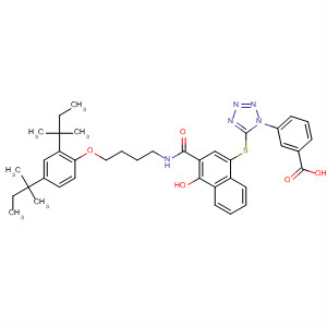 Benzoic acid,3-[5-[[3-[[[4-[2,4-bis(1,1-dimethylpropyl)phenoxy]butyl]amino]carbonyl]-4-hydroxy-1-naphthalenyl]thio]-1H-tetrazol-1-yl]-