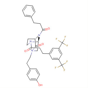 2,7,9-Triazabicyclo[3.3.1]nonan-6-one,2-[3-[3,5-bis(trifluoromethyl)phenyl]-1-oxopropyl]-7-[2-(4-hydroxyphenyl)ethyl]-9-(1-oxo-3-phenylpropyl)-, (1S,5S)-