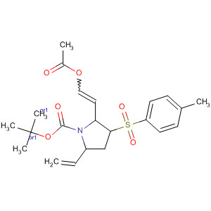 1-Pyrrolidinecarboxylic acid,2-[2-(acetyloxy)ethenyl]-5-ethenyl-3-[(4-methylphenyl)sulfonyl]-,1,1-dimethylethyl ester, (2R,3R,5R)-rel-